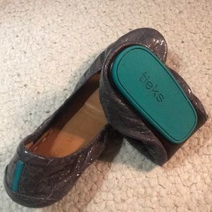 Tieks slate grey croc size 10
